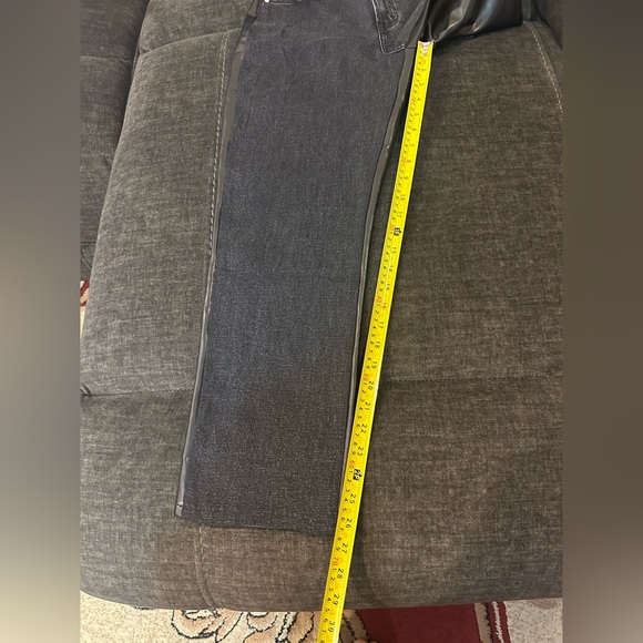 Abercrombie & Fitch denim &Faux Leather the Ankle Straight Ultra High Rise Jeans - Picture 9 of 14